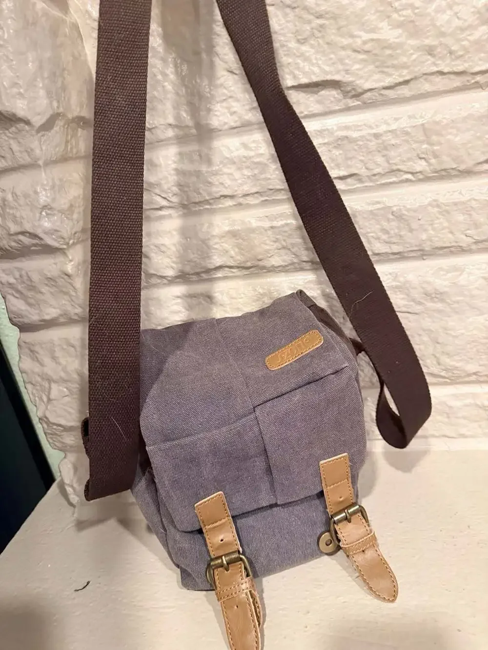 S-Zone Canvas and Leather Trim DSLR SLR Camera Shoulder Messenger Bag